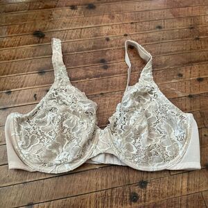 Wacoal tan lacy vintage retro chic 38D sexy bra